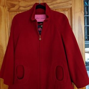 Betsey Johnson Red Cape Coat